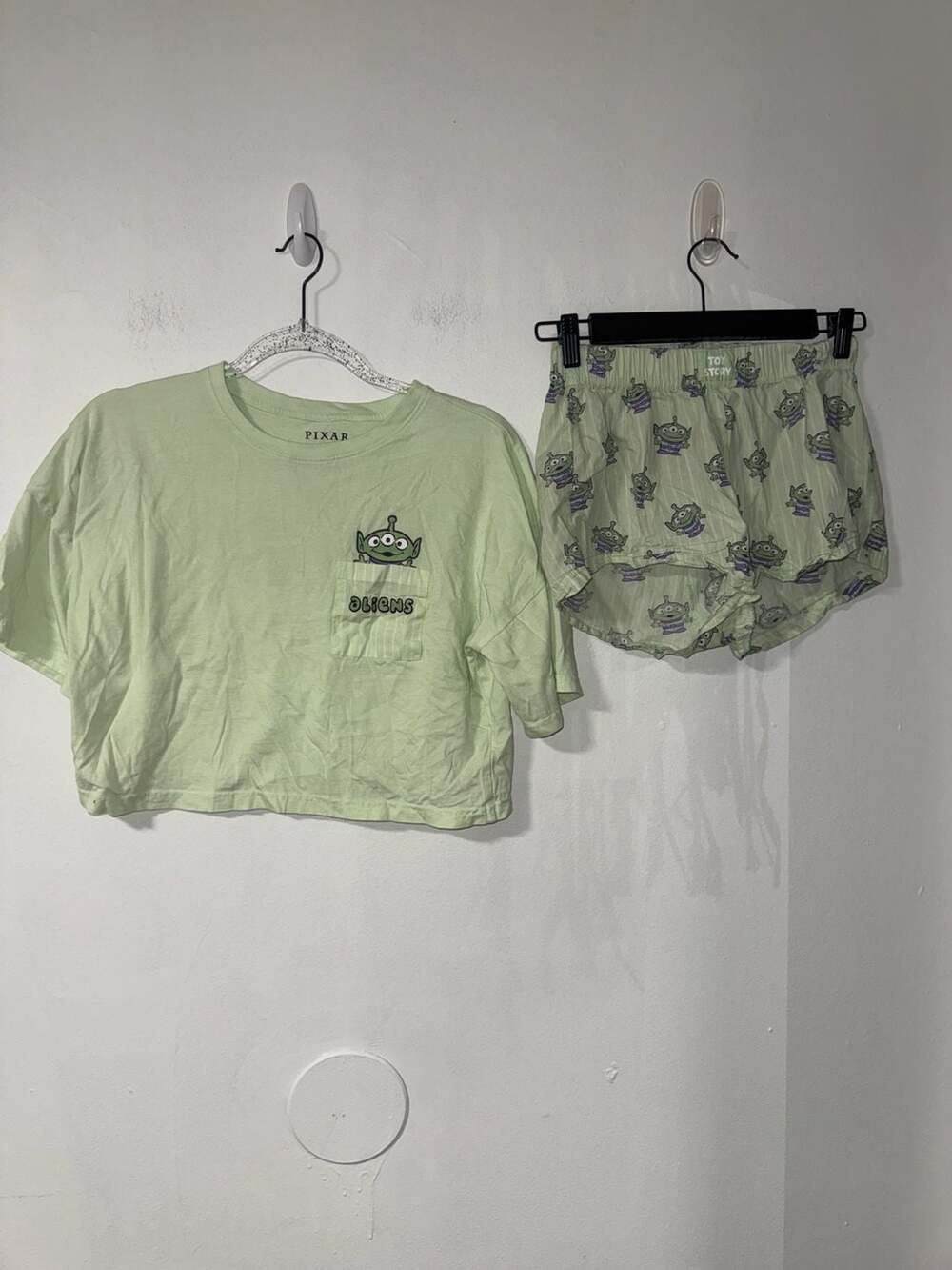 Pixar at Primark Toy Story Alien Pajama Set Size 0-2 Green
